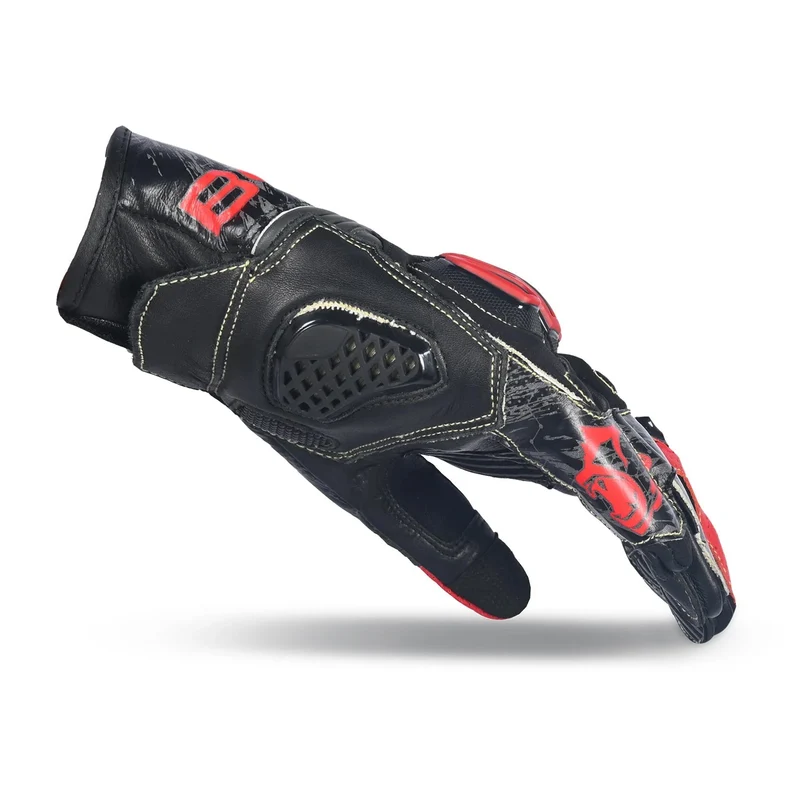 BELA ARMOUR PRO GUANTES DE MOTO SHORT NEGRO ROJO