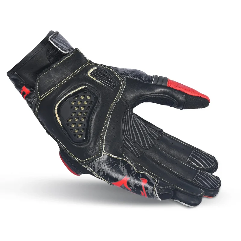 BELA ARMOUR PRO GUANTES DE MOTO SHORT NEGRO ROJO