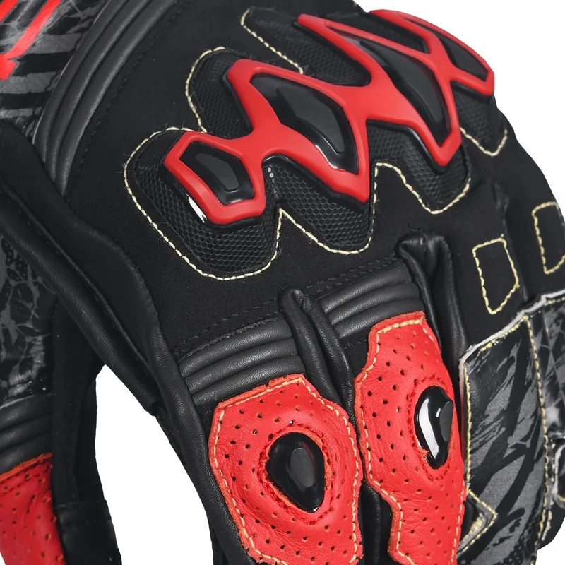 BELA ARMOUR PRO GUANTES DE MOTO SHORT NEGRO ROJO