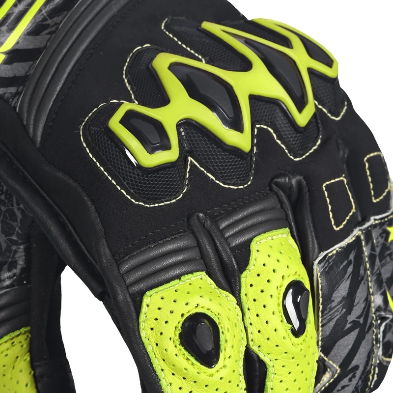 BELA ARMOUR PRO GUANTES DE MOTO SHORT NEGRO AMARILLO FLOU