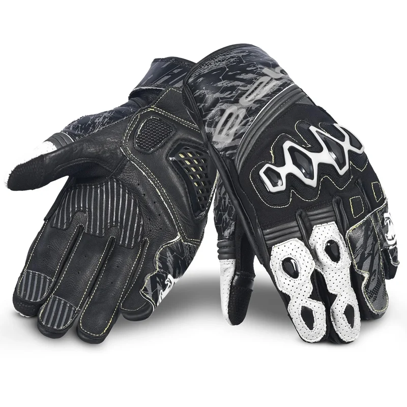 BELA ARMOUR PRO GUANTES DE MOTO SHORT NEGRO BLANCO