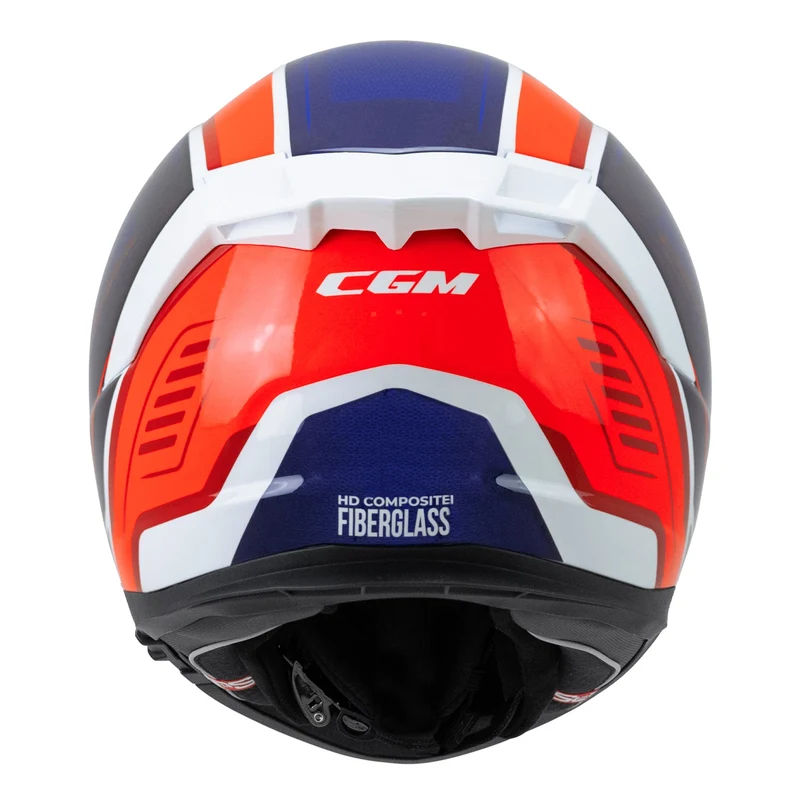 CGM 361S AVENT FIBRA RACE CASCO INTEGRAL BLANCO AZUL FLOU ROJO