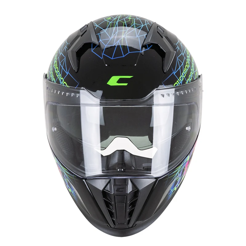 CGM 311T BLAST TECH CASCO DE MOTO INTEGRALES NEGRO MORADO VERDE FLUOR