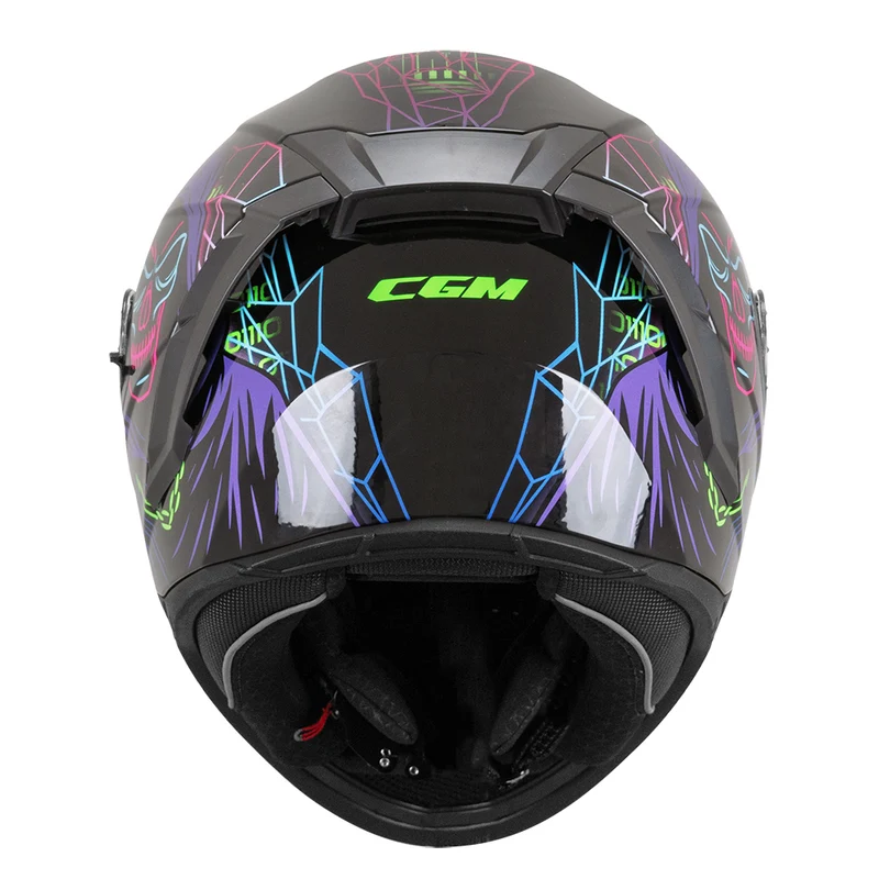 CGM 311T BLAST TECH CASCO DE MOTO INTEGRALES NEGRO MORADO VERDE FLUOR