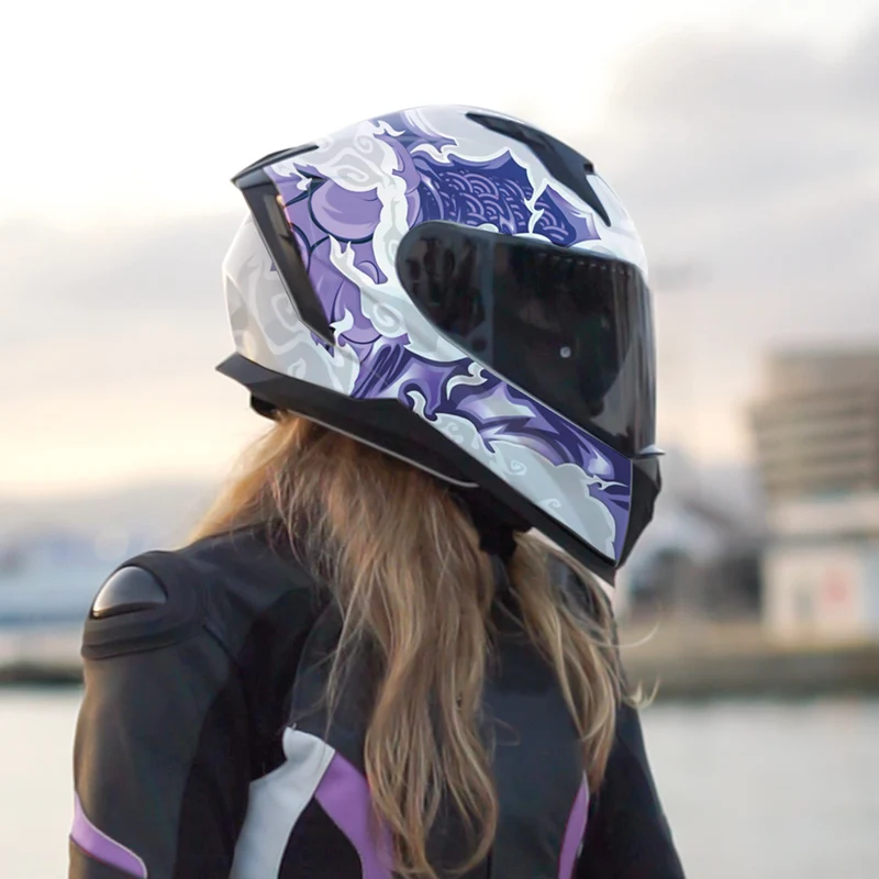 CGM 311F BLAST CLOUD CASCO INTEGRAL BLANCO MORADO MATE
