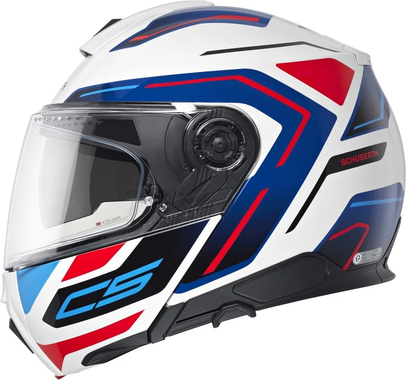 SCHUBERTH CASCO MODULAR C5 OMEGA BLANCO AZUL ROJO