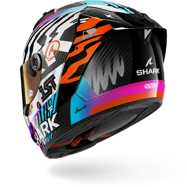 SHARK AERON SPEED-FANCY Carbon Blanco Naranja Casco De Moto