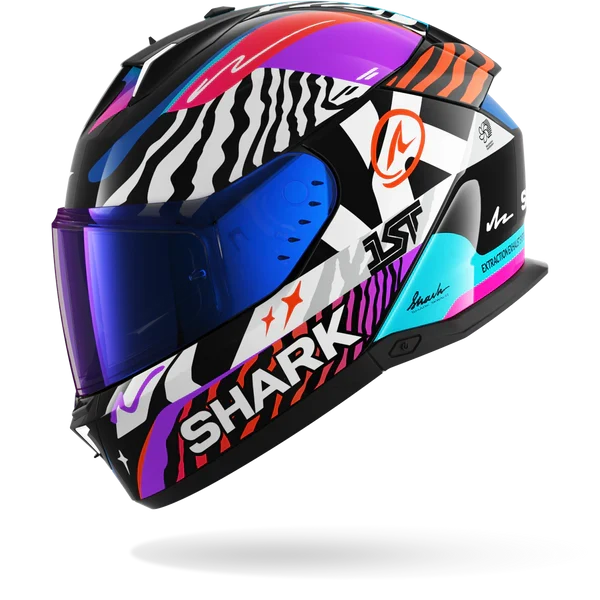 SHARK SKWAL i3 SPEED-FANCY NEGRO Blanco Naranja Casco De Moto