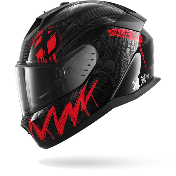SHARK D-SKWAL 3 SHIEVER NEGRO Anthra Rojo Casco De Moto