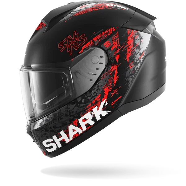 SHARK RIDILL 2 SPEED-VIB Mat NEGRO Anthra Rojo Casco De Moto