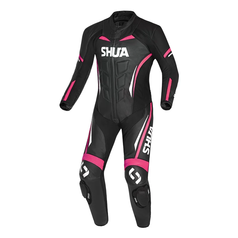 SHUA INFINITY 1PC MONO DE MOTO MUJER NEGRO BLANCO ROSA