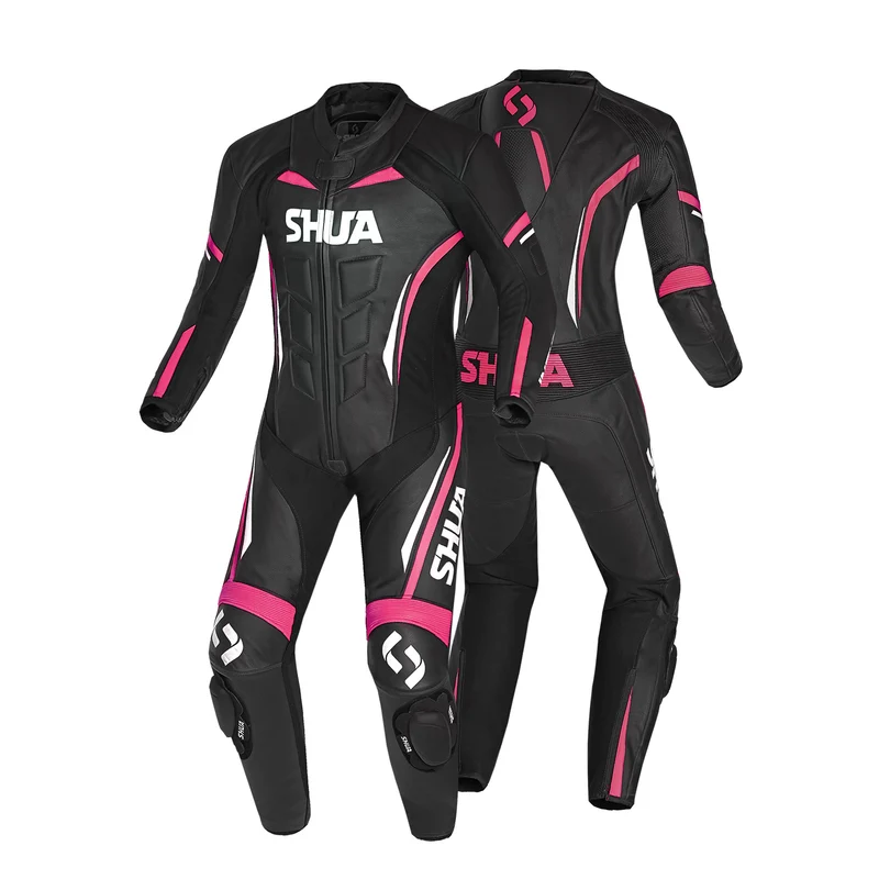 SHUA INFINITY 1PC MONO DE MOTO MUJER NEGRO BLANCO ROSA