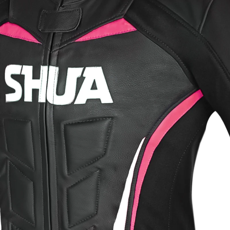 SHUA INFINITY 1PC MONO DE MOTO MUJER NEGRO BLANCO ROSA