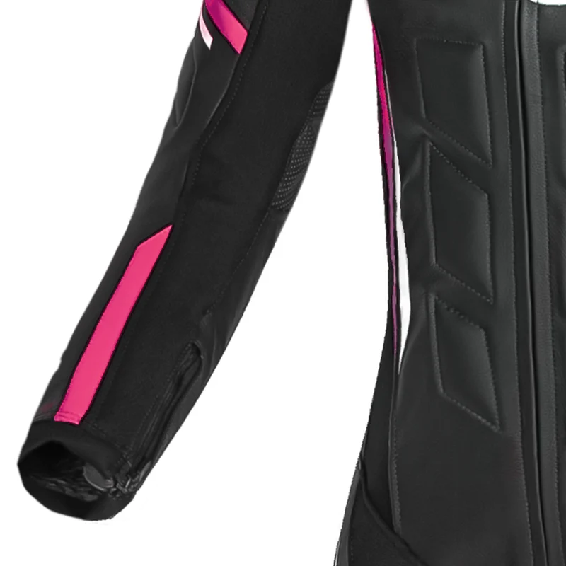 SHUA INFINITY 1PC MONO DE MOTO MUJER NEGRO BLANCO ROSA