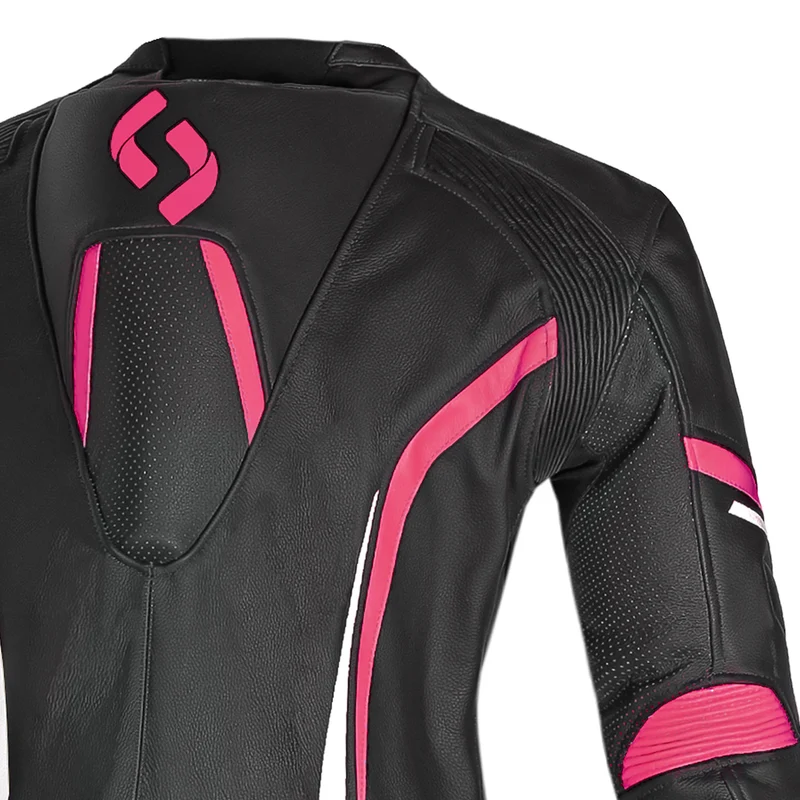 SHUA INFINITY 1PC MONO DE MOTO MUJER NEGRO BLANCO ROSA