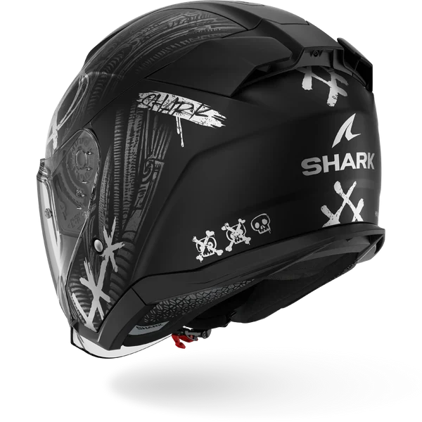 SHARK SKWAL JET SHIEVER Mat NEGRO Anthra Plata Casco De Moto