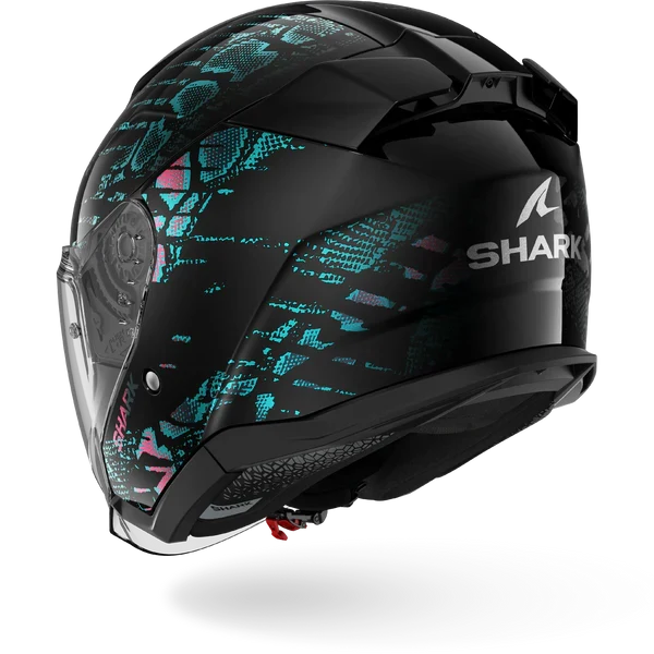 SHARK SKWAL JET REPTAIA NEGRO Violeta Glitter Casco De Moto