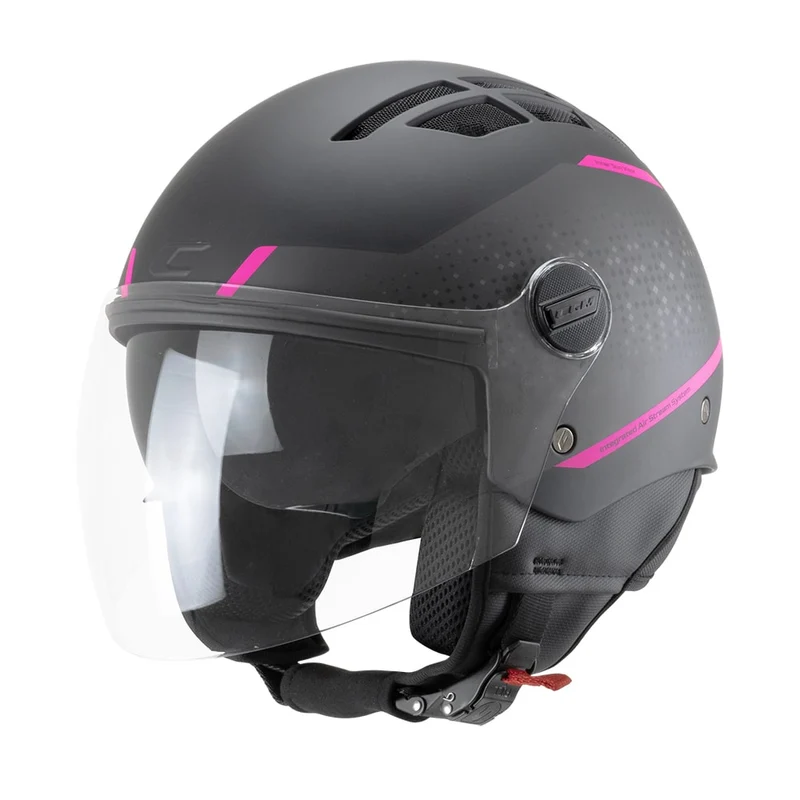 CGM 116X AIR CITY CASCO JET DE MOTO NEGRO FUCSIA