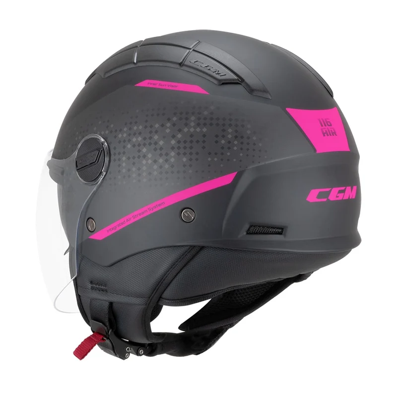 CGM 116X AIR CITY CASCO JET DE MOTO NEGRO FUCSIA
