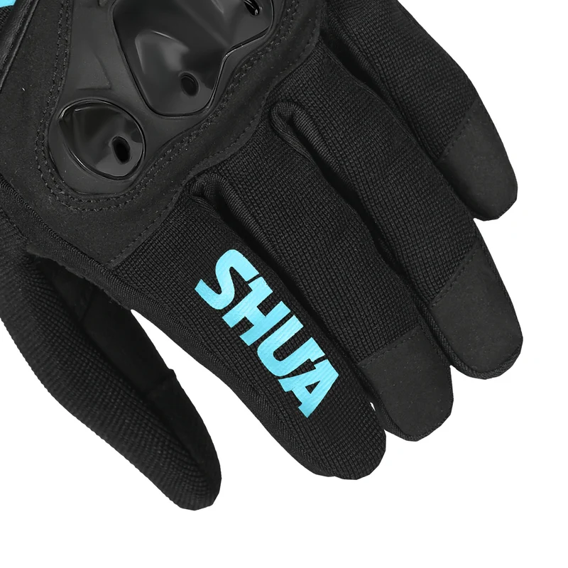 SHUA SHOT GUANTES DE MOTO TEXTILE MUJER NEGRO TURQUESA