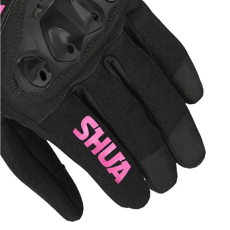 SHUA SHOT GUANTES DE MOTO TEXTILE MUJER NEGRO ROSA