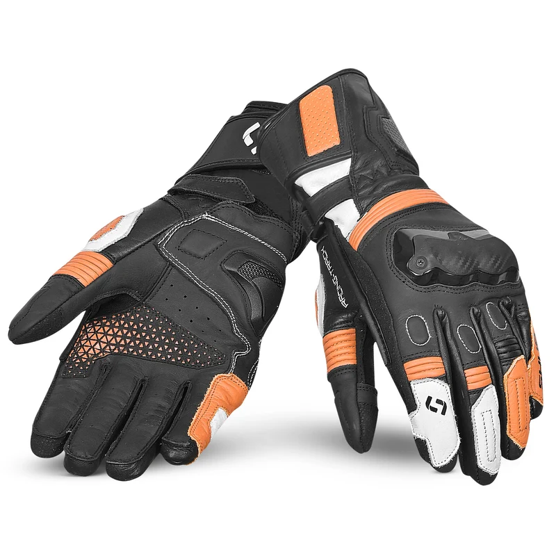 SHUA RANGER PRO GUANTES DE MOTO NEGRO BLANCO NARANJA