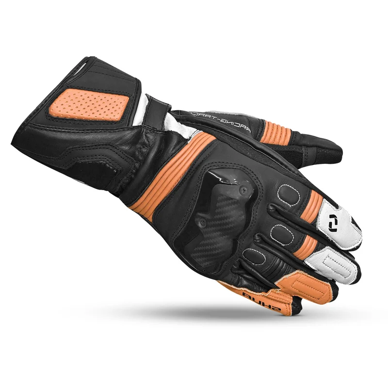 SHUA RANGER PRO GUANTES DE MOTO NEGRO BLANCO NARANJA