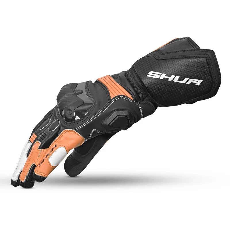 SHUA RANGER PRO GUANTES DE MOTO NEGRO BLANCO NARANJA