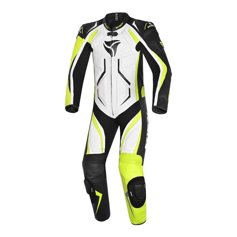 R-TECH DEFENDER GP 1 PC MONO DE MOTO BLANCO NEGRO AMARILLO FLOU