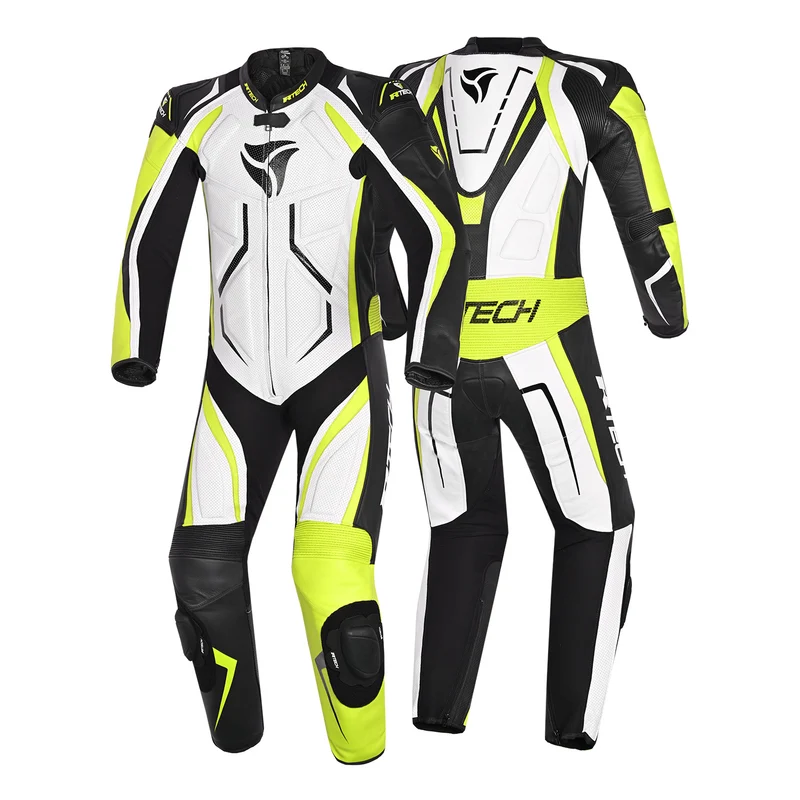 R-TECH DEFENDER GP 1 PC MONO DE MOTO BLANCO NEGRO AMARILLO FLOU