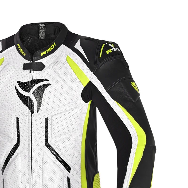 R-TECH DEFENDER GP 1 PC MONO DE MOTO BLANCO NEGRO AMARILLO FLOU