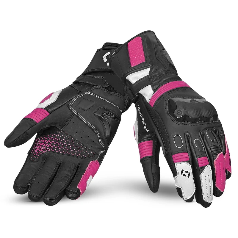 SHUA RANGER PRO GUANTES DE MOTO MUJER NEGRO BLANCO FUSHIA