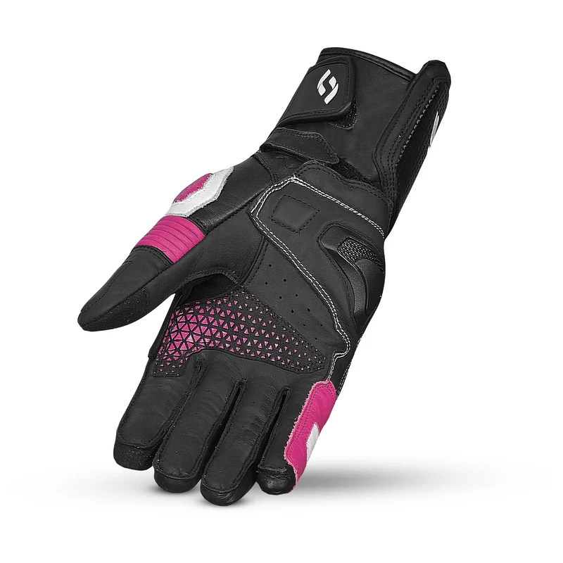 SHUA RANGER PRO GUANTES DE MOTO MUJER NEGRO BLANCO FUSHIA