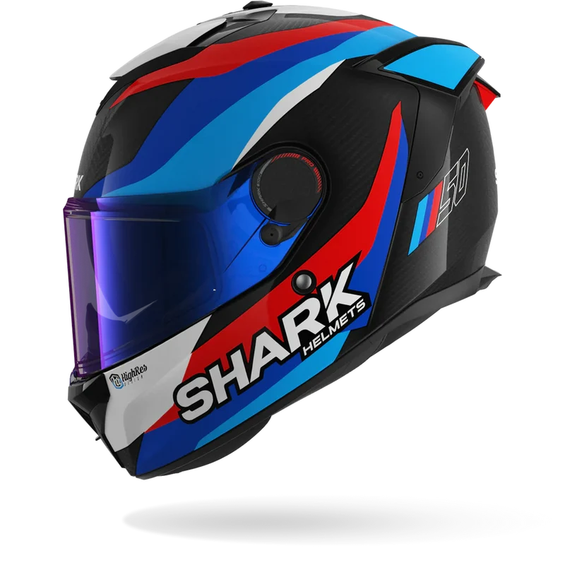 SHARK SPARTAN GT Pro Carbon Guintoli Casco Integral De Moto Azul Rojo