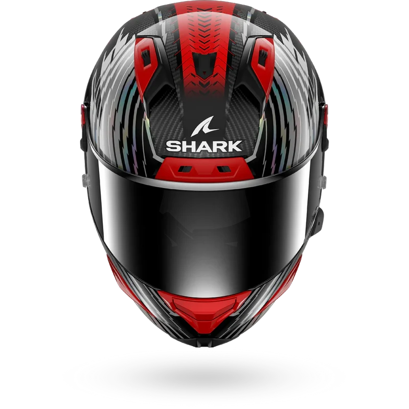 SHARK Aeron Edgy Carbon Casco De Moto Cromo Rojo