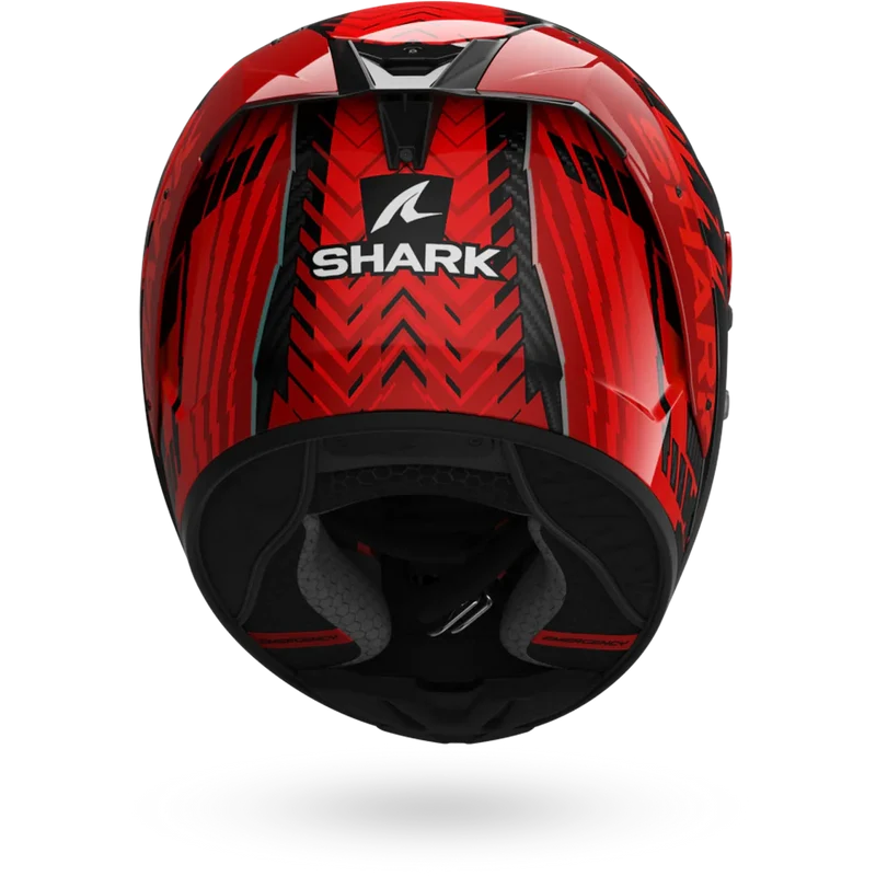 SHARK Aeron Edgy Carbon Casco De Moto Cromo Rojo