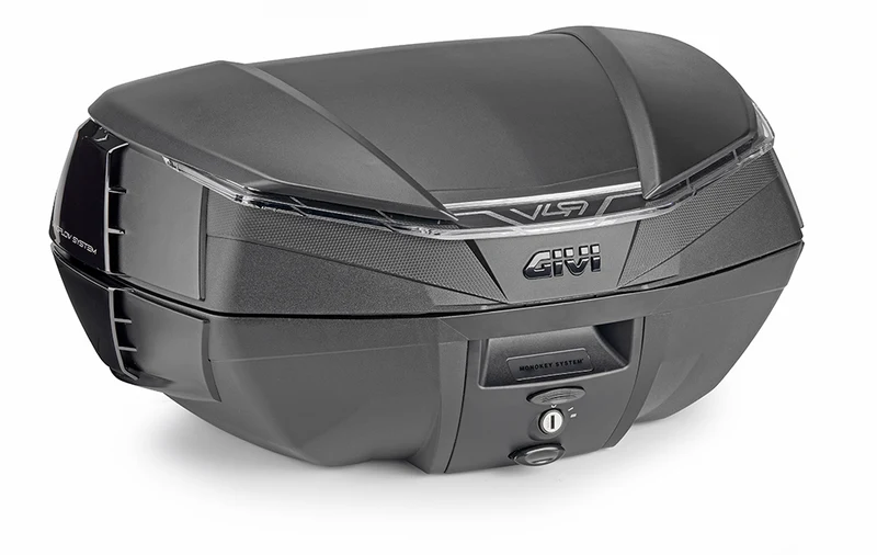 GIVI MALETA MK 49L V49/ARIA. NEGRO BASE. CATADIOPTRICO AHUMADO-COVER NEGRA- ALETA LATERAL NEGRA