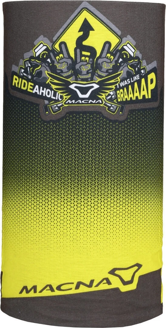 MACNA SUMMER TUBE LOGO CALENTADOR DE CUELLO UNISEXO GRIS AMARILLO FLUO NEGRO