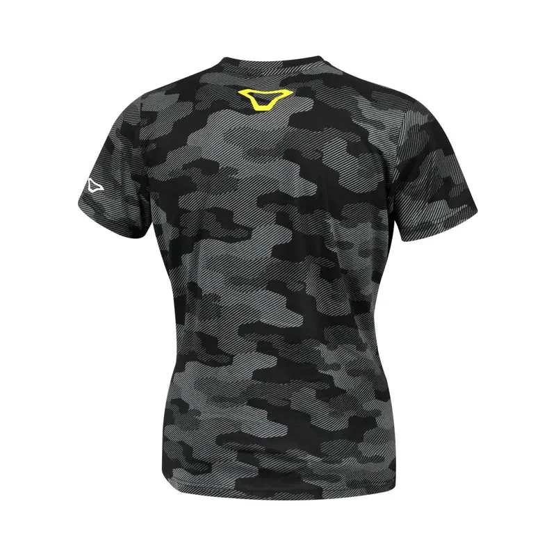 Macna Dazzle Rideaholic mujer Camiseta Negro Gris Amarillo Fluorescente