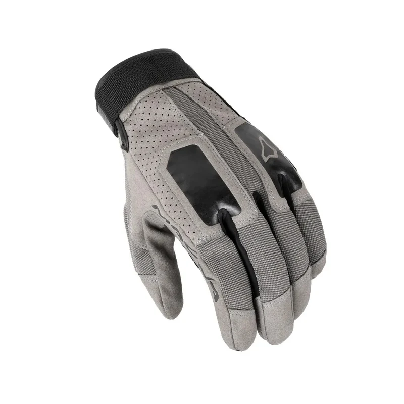 MACNA Sperrow Hombre Motocicleta Cuero Guantes Negro Gris Topo