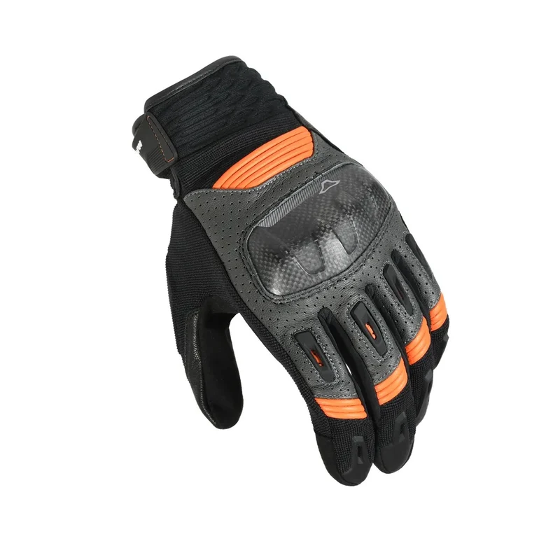 MACNA RIME HOMBRES GUANTES MOTO PERFORADO NEGRO GRIS OSCURO NARANJA