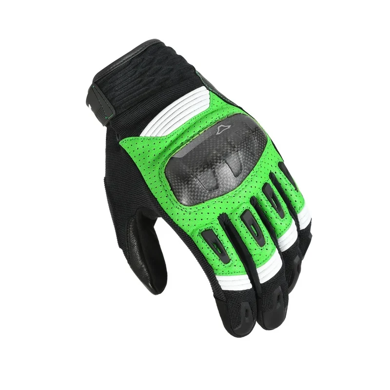 MACNA RIME HOMBRES GUANTES MOTO PERFORADO NEGRO VERDE BLANCO