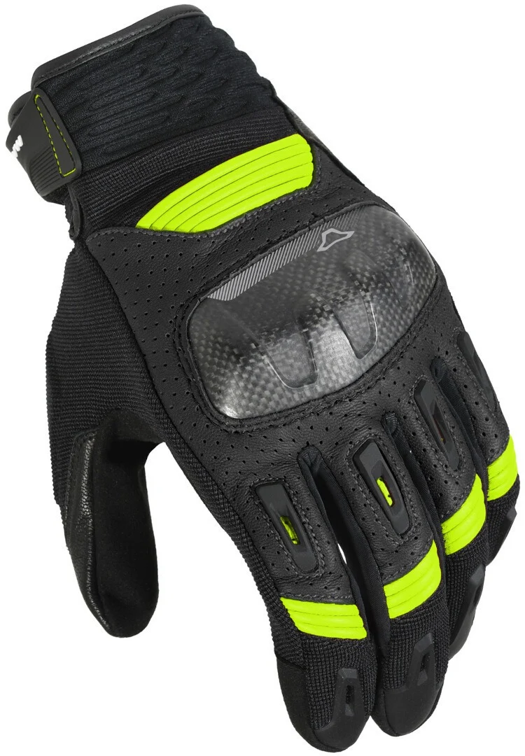 MACNA RIME HOMBRES GUANTES MOTO PERFORADO NEGRO AMARILLO