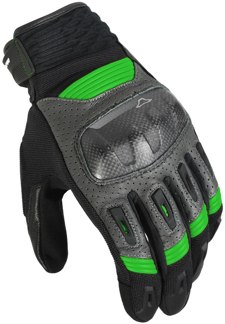 MACNA RIME HOMBRES GUANTES MOTO PERFORADO NEGRO VERDE