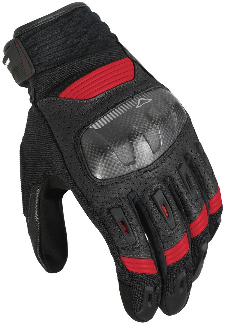MACNA RIME HOMBRES GUANTES MOTO PERFORADO NEGRO ROJO