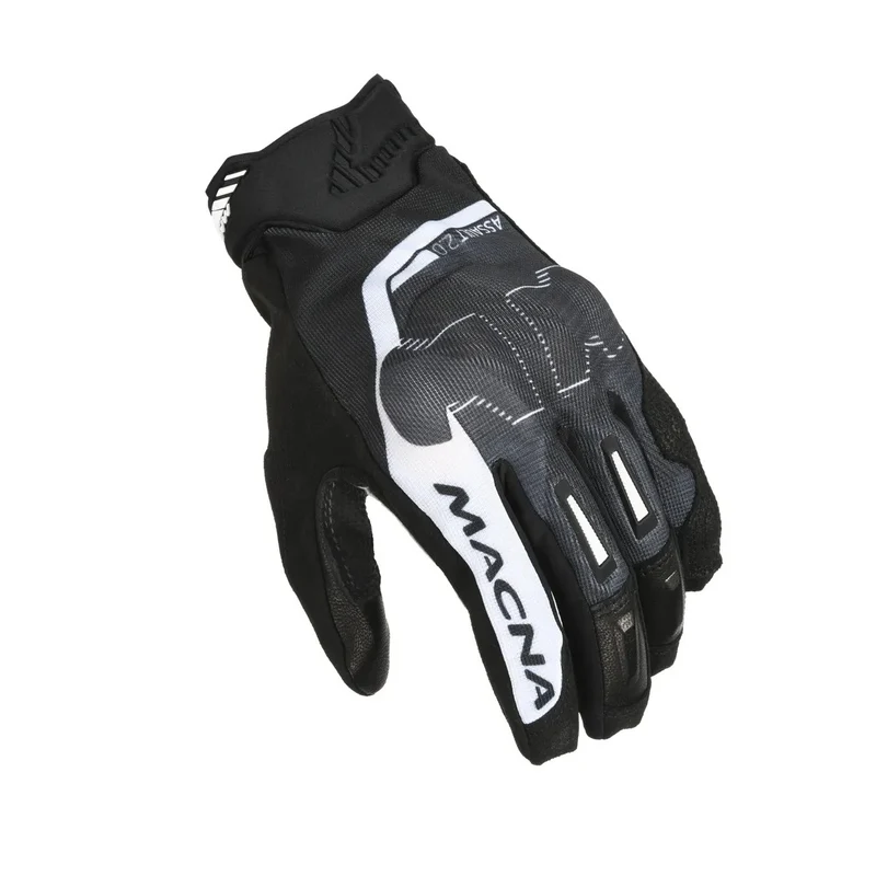 MACNA ASSAULT 2.0 HOMBRES GUANTES MOTO ERGOTHUMB NEGRO GRIS BLANCO