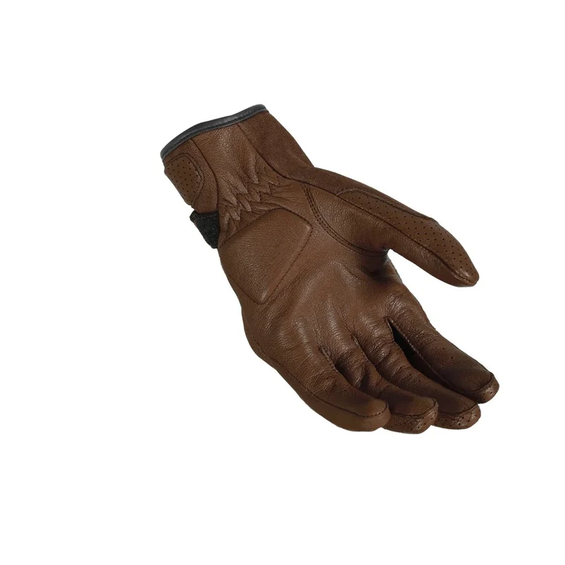MACNA BOLD HOMBRES CUERO PERFORADO GUANTES MOTO MARRÓN OSCURO