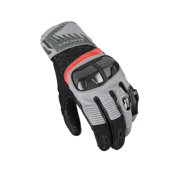 MACNA CHIZU Moto Cuero Guantes Gris Negro Rojo