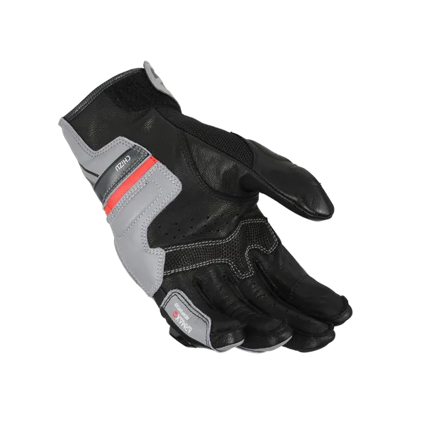 MACNA CHIZU Moto Cuero Guantes Gris Negro Rojo