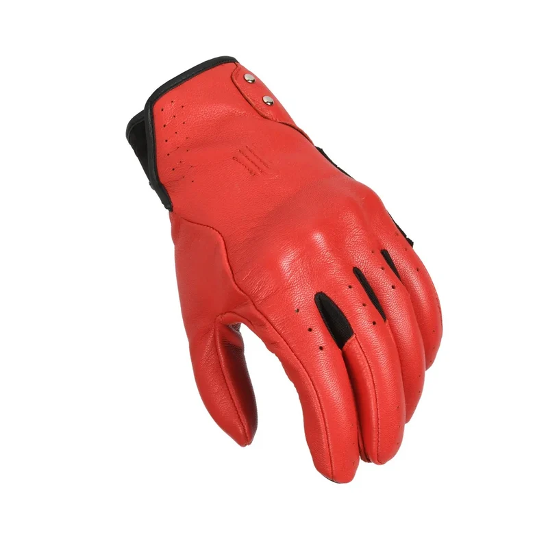 MACNA ROGUE MUJERES CUERO PERFORADO GUANTES MOTO ROJO